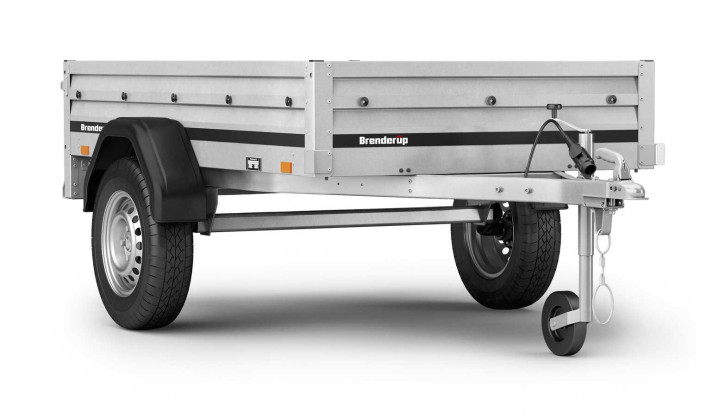 Brenderup 1203SUB500 500 kg PKW-Anhänger Tieflader inkl. Stützrad 2.04x1.16x0.35 Stahl-Bordwände ungebremst